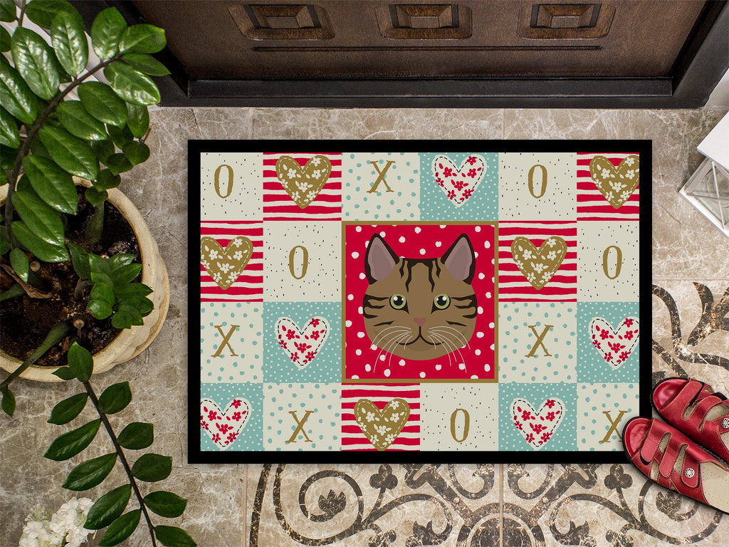 Scottish Straight Cat Love Doormat Indoor Outdoor 24H X 36W Front Door Mat Rugs for Entryway, Non Slip Washable Low Pile,