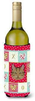 Scottish Straight Cat Love Wine Bottle Hugger Gift Sleeve for Standard 750 ml Bottles, Insulated Reusable Also Fits Mini Shot & Pint Bottles