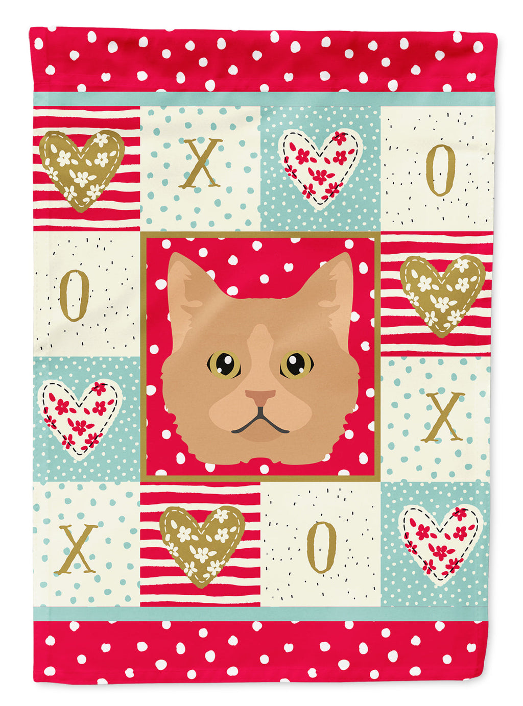 Selkirk Rex Cat Love House Flag 28x40 Porch Sleeve Pole Decorative Outside Yard Banner Artwork Wall Hanging, Polyester