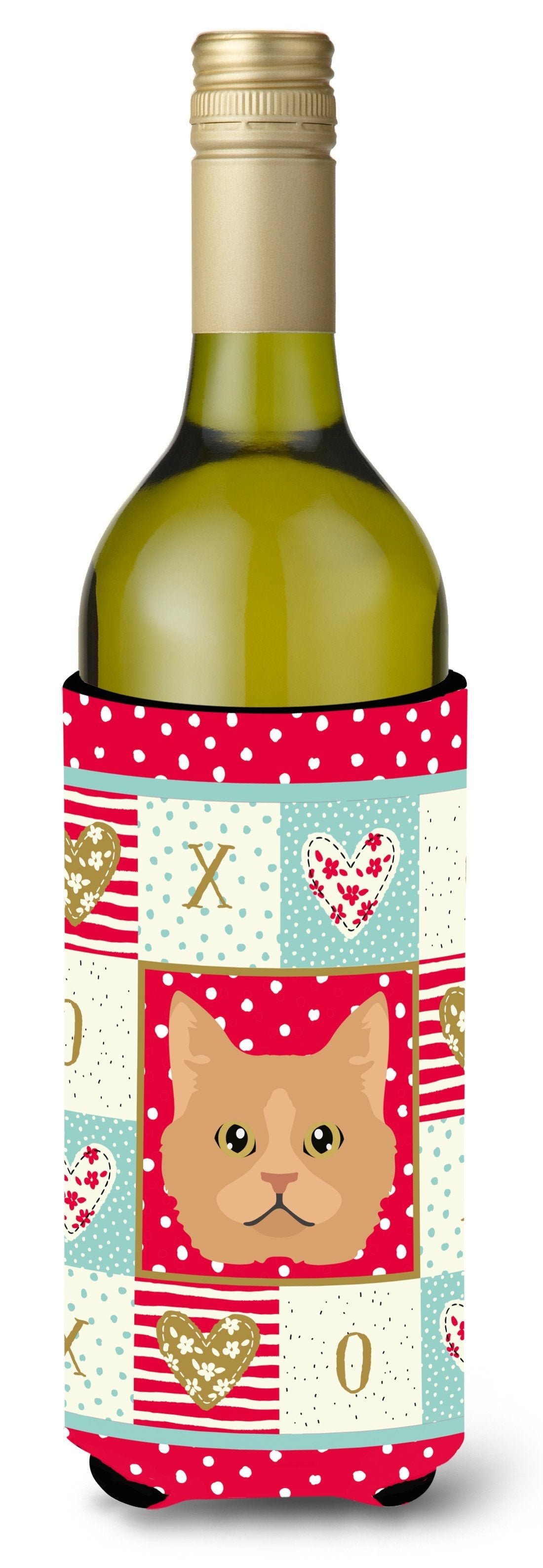 Selkirk Rex Cat Love Wine Bottle Hugger Gift Sleeve for Standard 750 ml Bottles, Insulated Reusable Also Fits Mini Shot & Pint Bottles