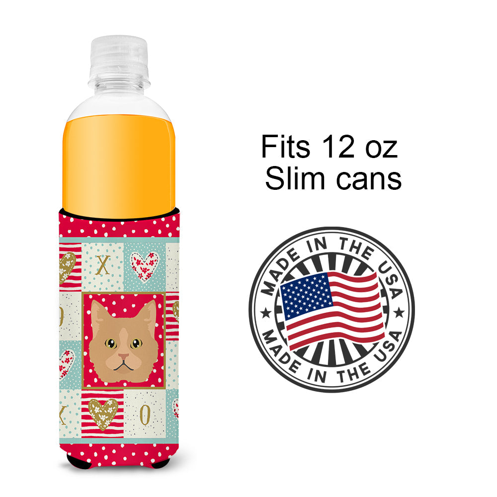 Selkirk Rex Cat Love Slim Can Hugger , Insulated Foam Hugger for 12 oz Slim Cans, Beer Bottles & Water Bottles, Printed in USA