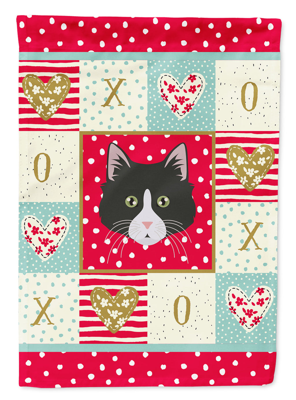 Siberian Forest Cat Love House Flag 28x40 Porch Sleeve Pole Decorative Outside Yard Banner Artwork Wall Hanging, Polyester