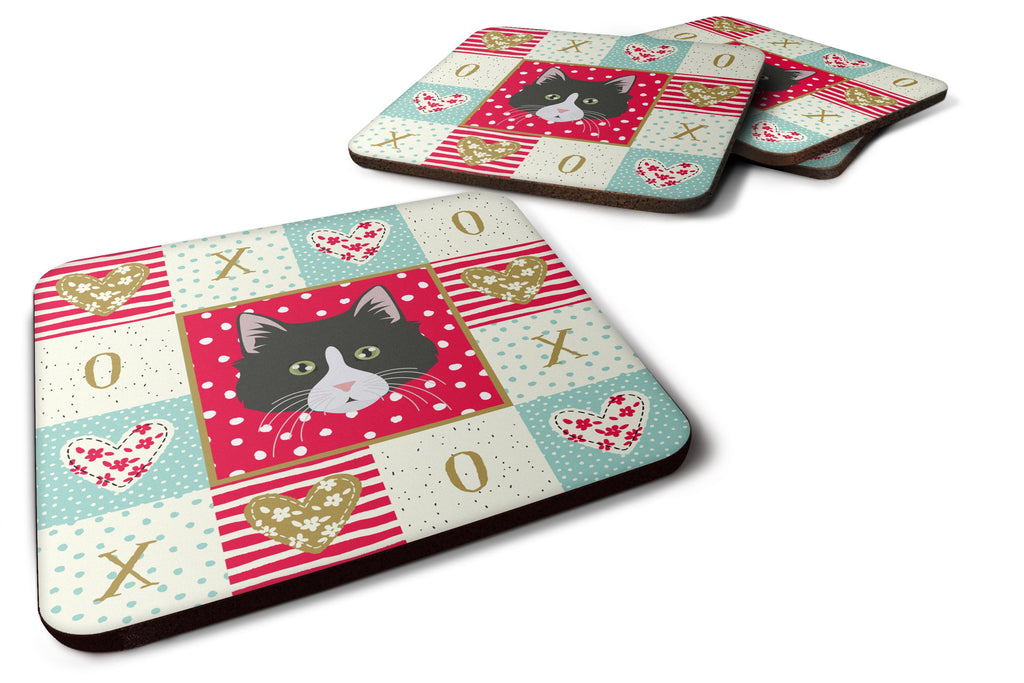 Siberian Forest Cat Love Foam Coasters Set of 4 Cup Coasters for Indoor Outdoor, Tabletop Protection, Anti Slip, Mouse pad Material