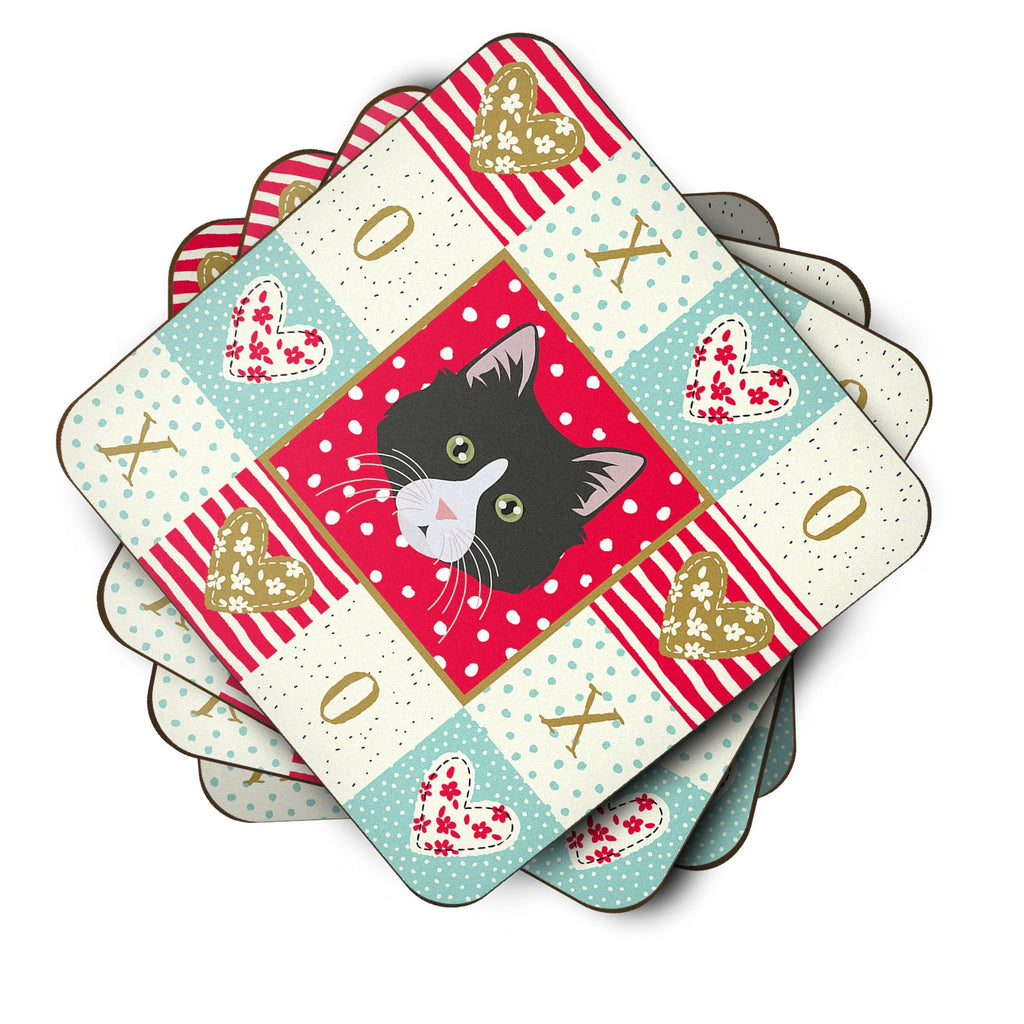 Siberian Forest Cat Love Foam Coasters Set of 4 Cup Coasters for Indoor Outdoor, Tabletop Protection, Anti Slip, Mouse pad Material