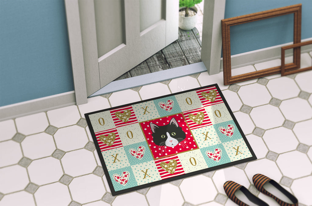 Siberian Forest Cat Love Doormat Indoor Outdoor 18H X 27W Front Door Mat Rugs for Entryway, Non Slip Washable