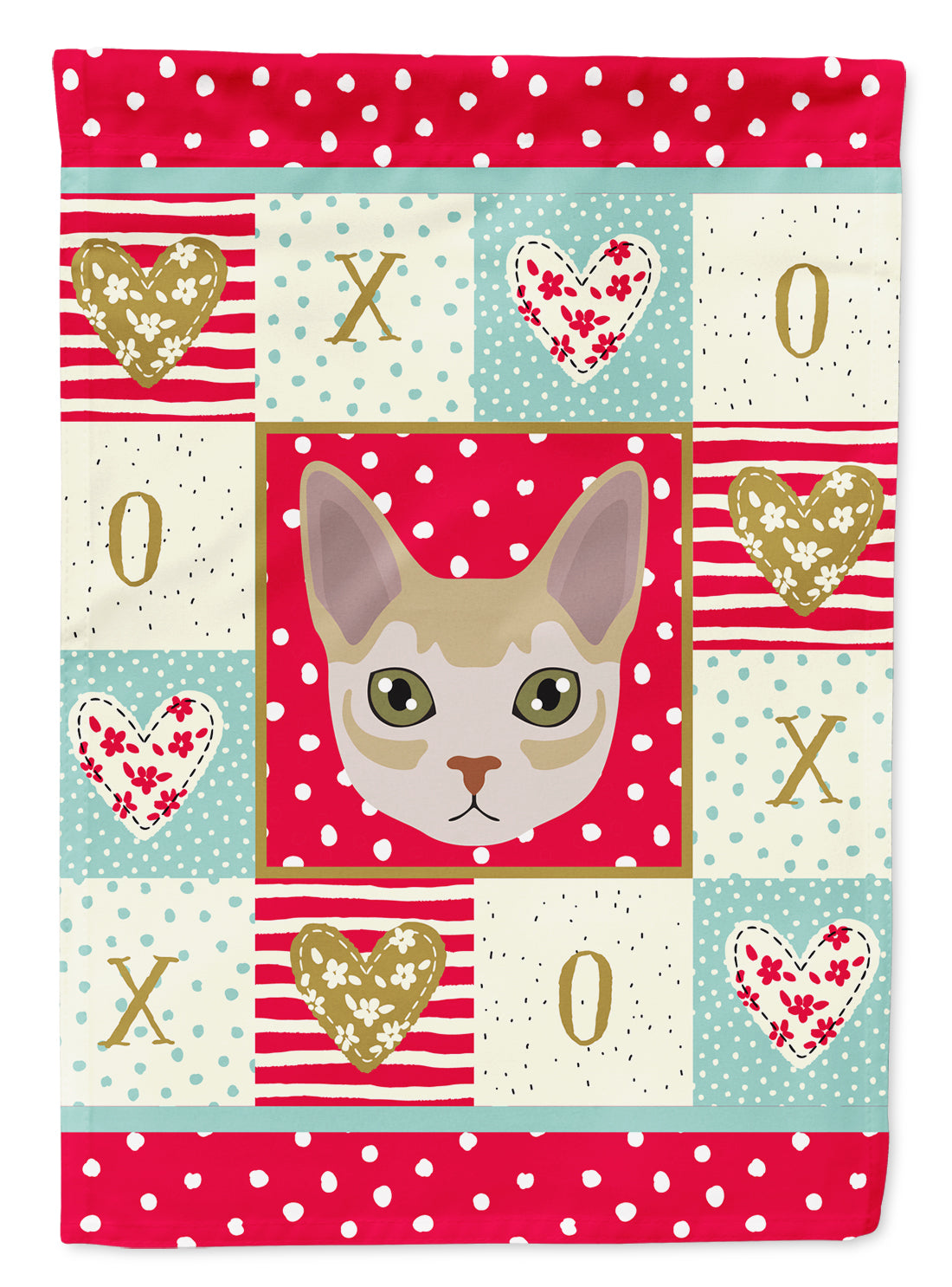 Singapura Cat Love House Flag 28x40 Porch Sleeve Pole Decorative Outside Yard Banner Artwork Wall Hanging, Polyester