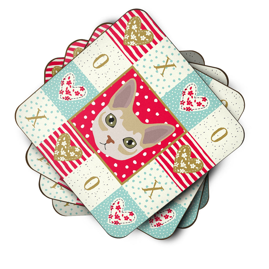 Singapura Cat Love Foam Coasters Set of 4 Cup Coasters for Indoor Outdoor, Tabletop Protection, Anti Slip, Mouse pad Material