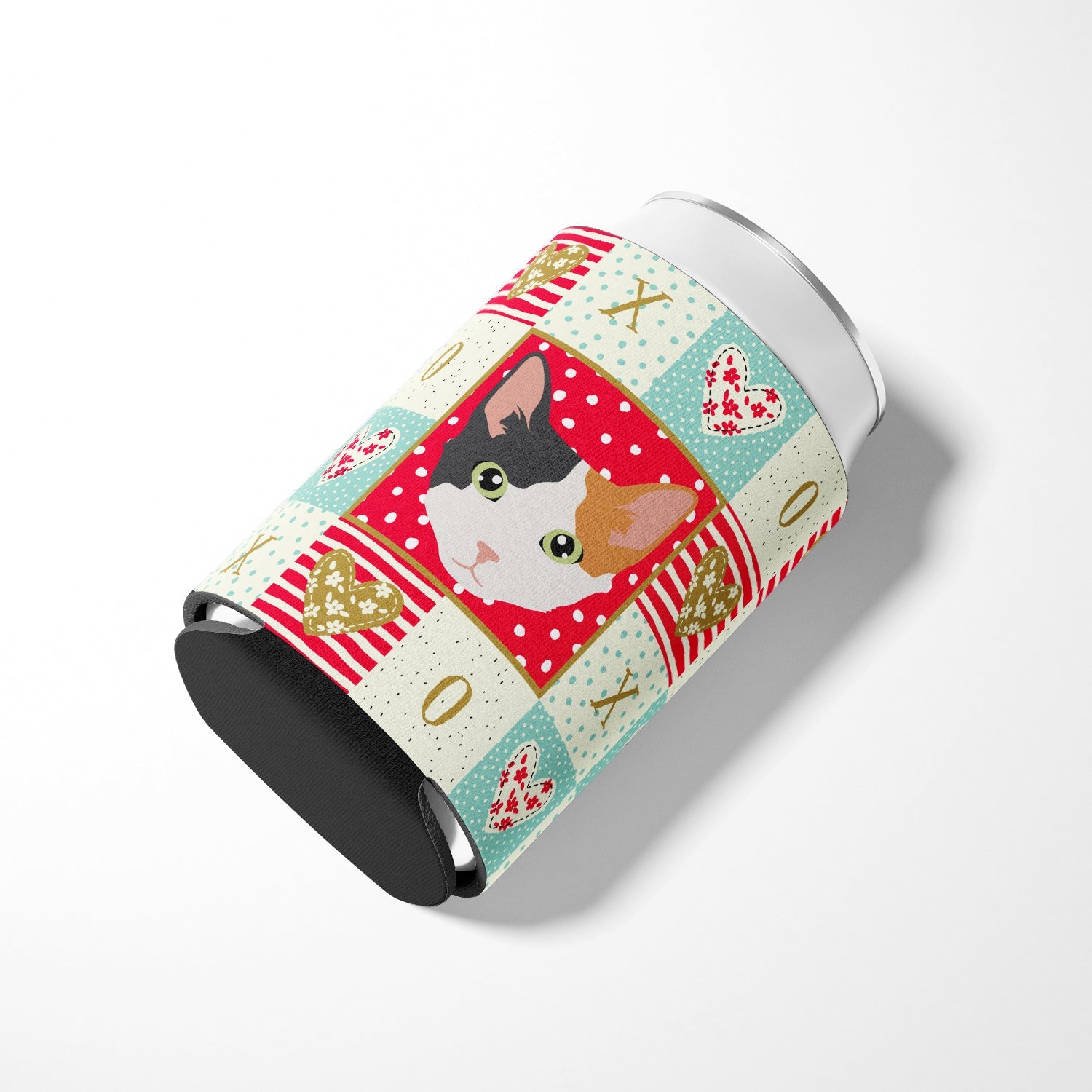 Skookum Cat Love Can or Bottle Hugger Cooler Sleeve for Standard 12 oz Cans, Insulated Foam Beer & Soda Can Hugger Reusable