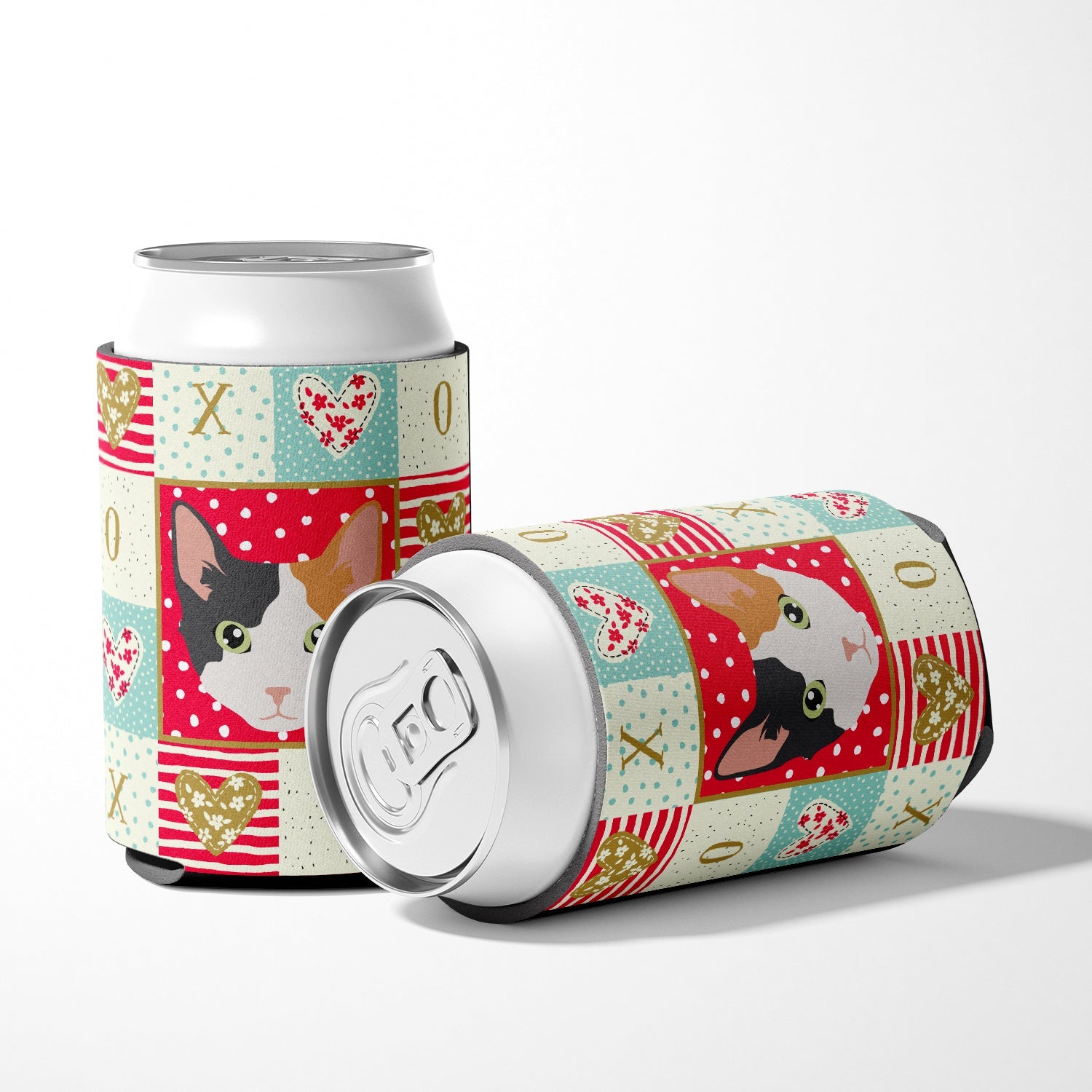 Skookum Cat Love Can or Bottle Hugger Cooler Sleeve for Standard 12 oz Cans, Insulated Foam Beer & Soda Can Hugger Reusable