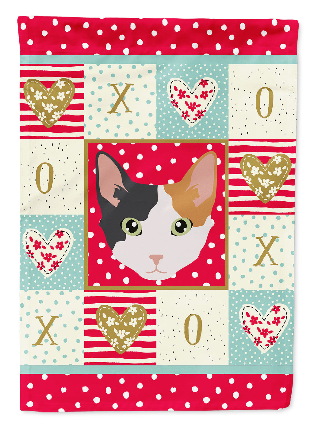 Skookum Cat Love House Flag 28x40 Porch Sleeve Pole Decorative Outside Yard Banner Artwork Wall Hanging, Polyester