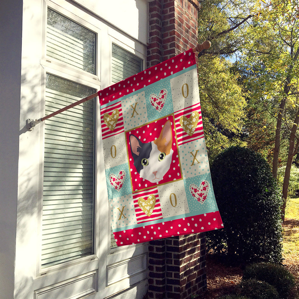 Skookum Cat Love House Flag 28x40 Porch Sleeve Pole Decorative Outside Yard Banner Artwork Wall Hanging, Polyester