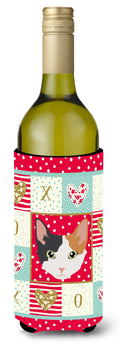 Skookum Cat Love Wine Bottle Hugger Gift Sleeve for Standard 750 ml Bottles, Insulated Reusable Also Fits Mini Shot & Pint Bottles