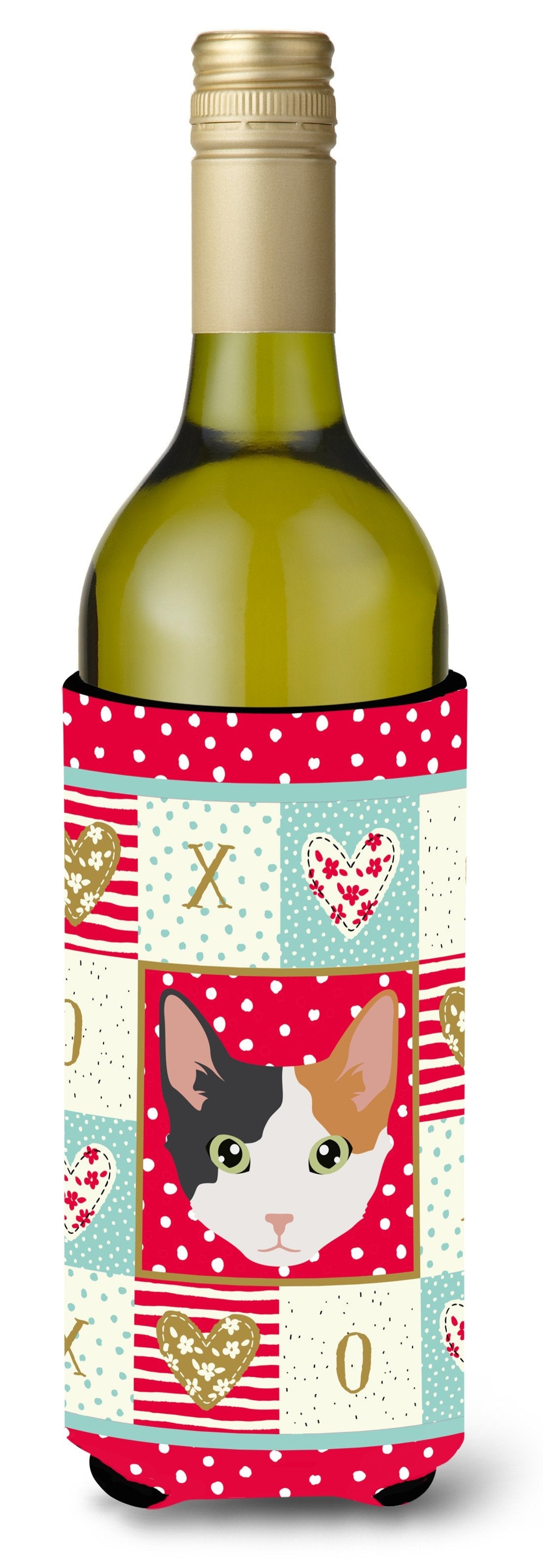Skookum Cat Love Wine Bottle Hugger Gift Sleeve for Standard 750 ml Bottles, Insulated Reusable Also Fits Mini Shot & Pint Bottles