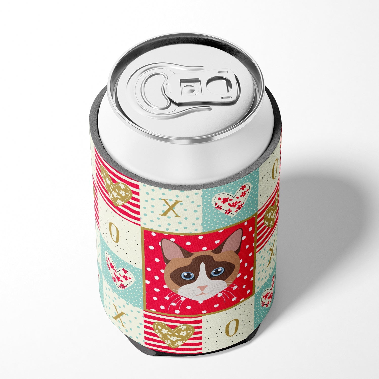 Snowshoe Cat Love Can or Bottle Hugger Cooler Sleeve for Standard 12 oz Cans, Insulated Foam Beer & Soda Can Hugger Reusable
