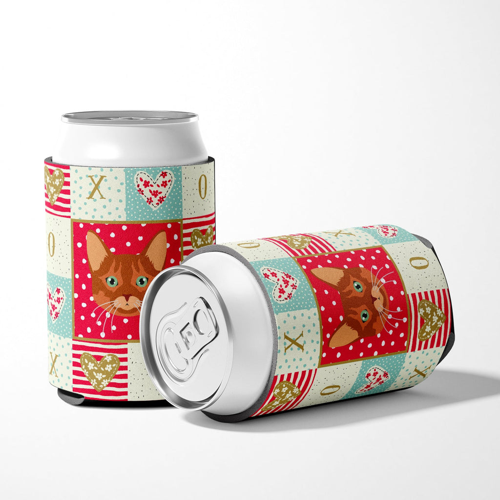 Somali Cat Love Can or Bottle Hugger Cooler Sleeve for Standard 12 oz Cans, Insulated Foam Beer & Soda Can Hugger Reusable