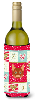 Somali Cat Love Wine Bottle Hugger Gift Sleeve for Standard 750 ml Bottles, Insulated Reusable Also Fits Mini Shot & Pint Bottles