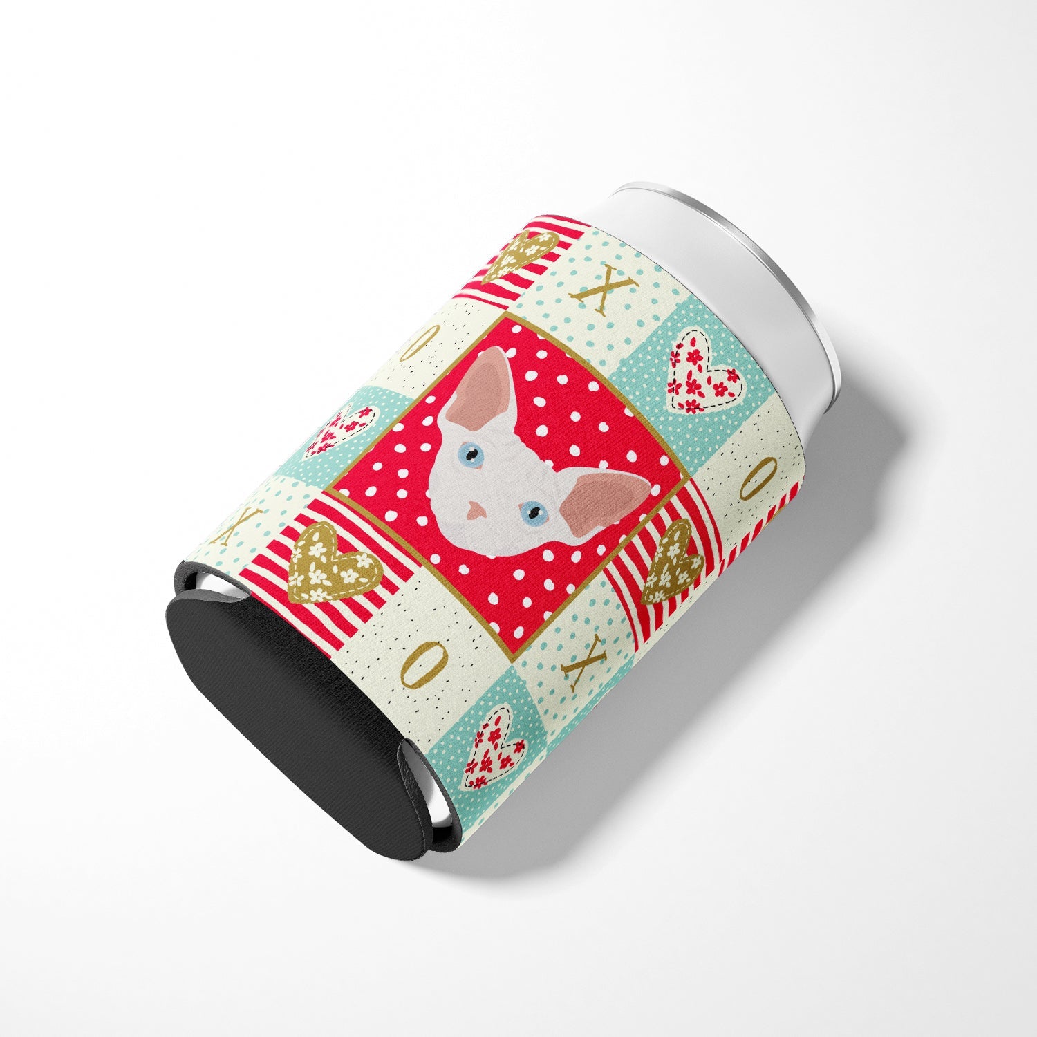 Sphynx Cat Love Can or Bottle Hugger Cooler Sleeve for Standard 12 oz Cans, Insulated Foam Beer & Soda Can Hugger Reusable