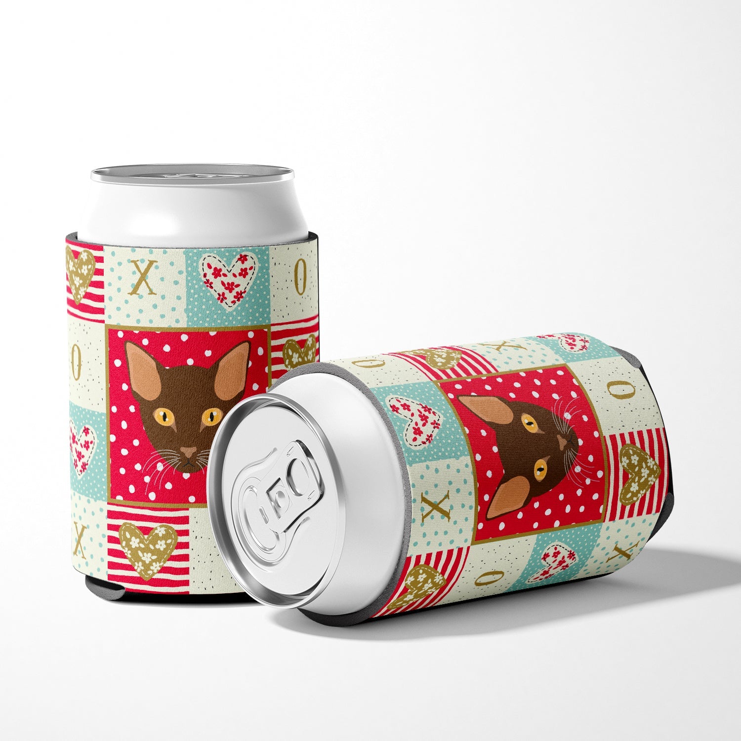 Suphalak Cat Love Can or Bottle Hugger Cooler Sleeve for Standard 12 oz Cans, Insulated Foam Beer & Soda Can Hugger Reusable