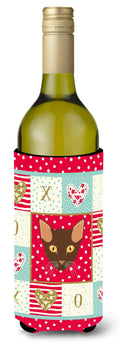 Suphalak Cat Love Wine Bottle Hugger Gift Sleeve for Standard 750 ml Bottles, Insulated Reusable Also Fits Mini Shot & Pint Bottles