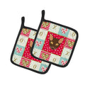 Suphalak Cat Love Pot Holder Set of 2 Heat Resistant Quilted Hot Pads 7.5 x 7.5 Inch, Insulated Kitchen Trivets for Cooking & Baking