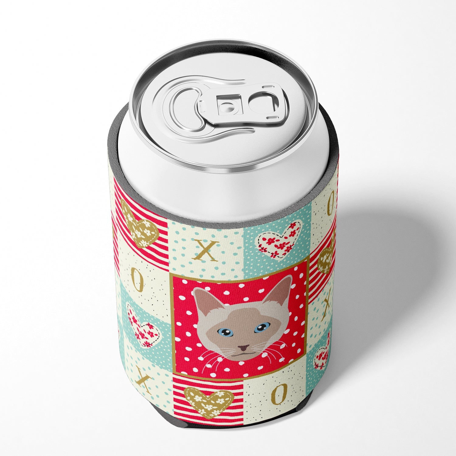 Thai lilac Cat Love Can or Bottle Hugger Cooler Sleeve for Standard 12 oz Cans, Insulated Foam Beer & Soda Can Hugger Reusable