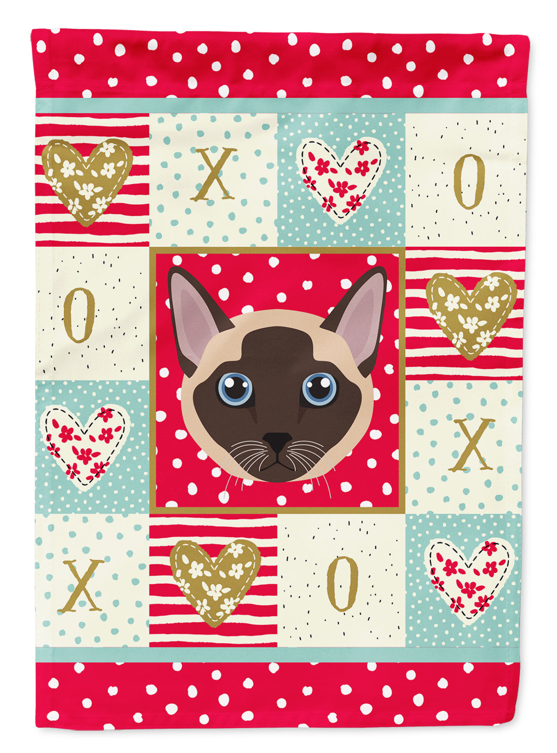 Tonkinese Cat Love House Flag 28x40 Porch Sleeve Pole Decorative Outside Yard Banner Artwork Wall Hanging, Polyester