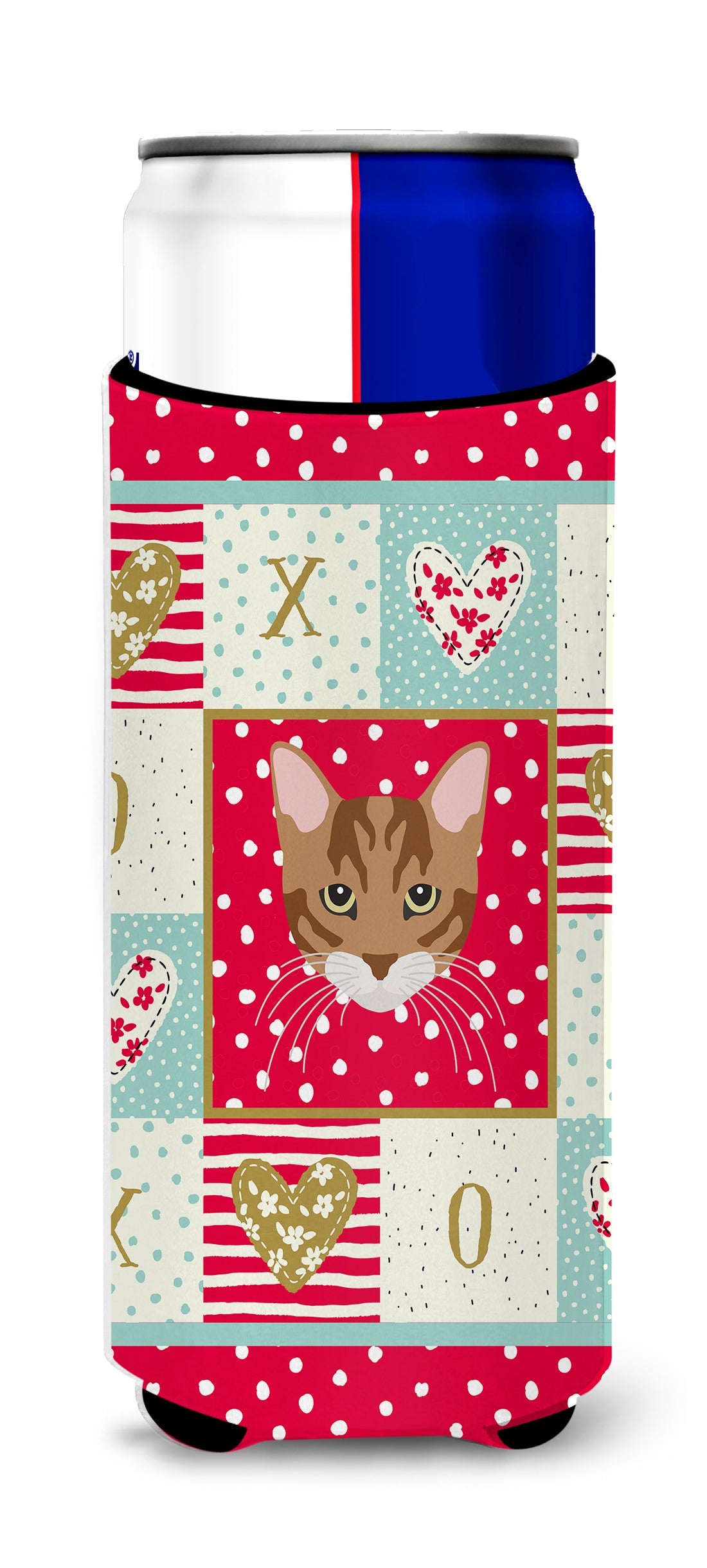 Toyger Cat Love Slim Can Hugger , Insulated Foam Hugger for 12 oz Slim Cans, Beer Bottles & Water Bottles, Printed in USA