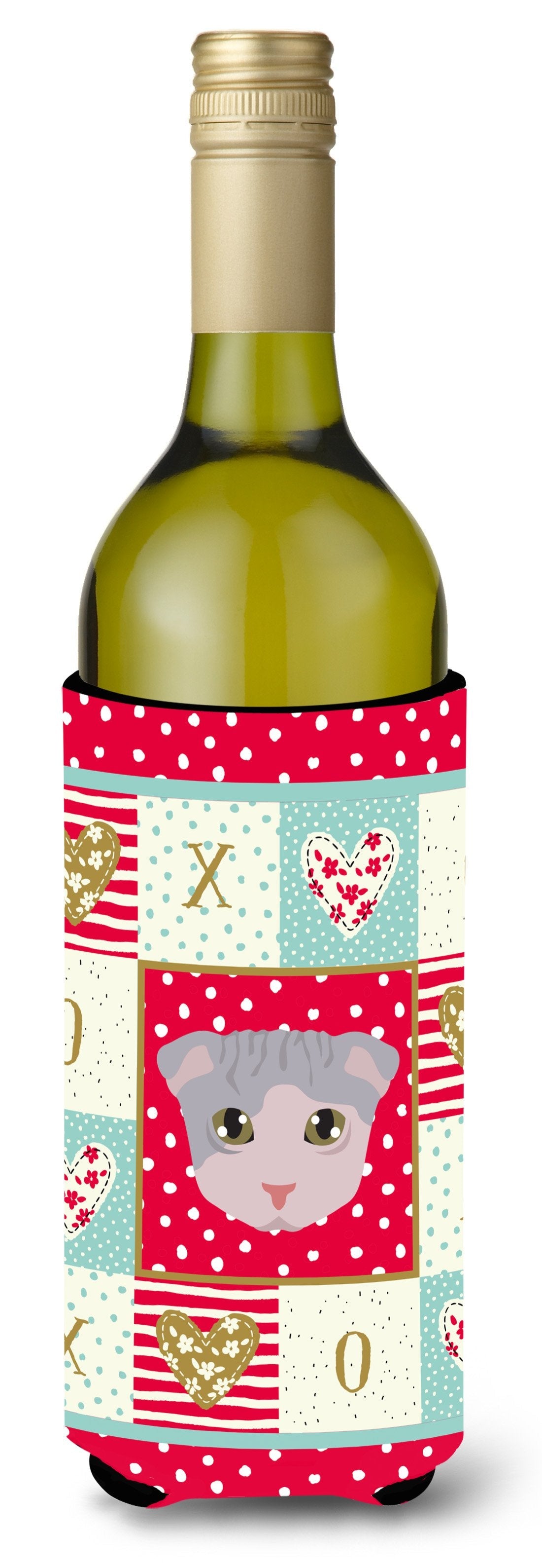 Ukrainian Levkoy Cat Love Wine Bottle Hugger Gift Sleeve for Standard 750 ml Bottles, Insulated Reusable Also Fits Mini Shot & Pint Bottles