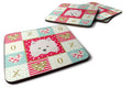 American Eskimo Love Foam Coasters Set of 4 Cup Coasters for Indoor Outdoor, Tabletop Protection, Anti Slip, Mouse pad Material