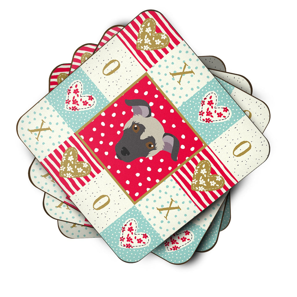 Argentine Pila Dog Love Foam Coasters Set of 4 Cup Coasters for Indoor Outdoor, Tabletop Protection, Anti Slip, Mouse pad Material