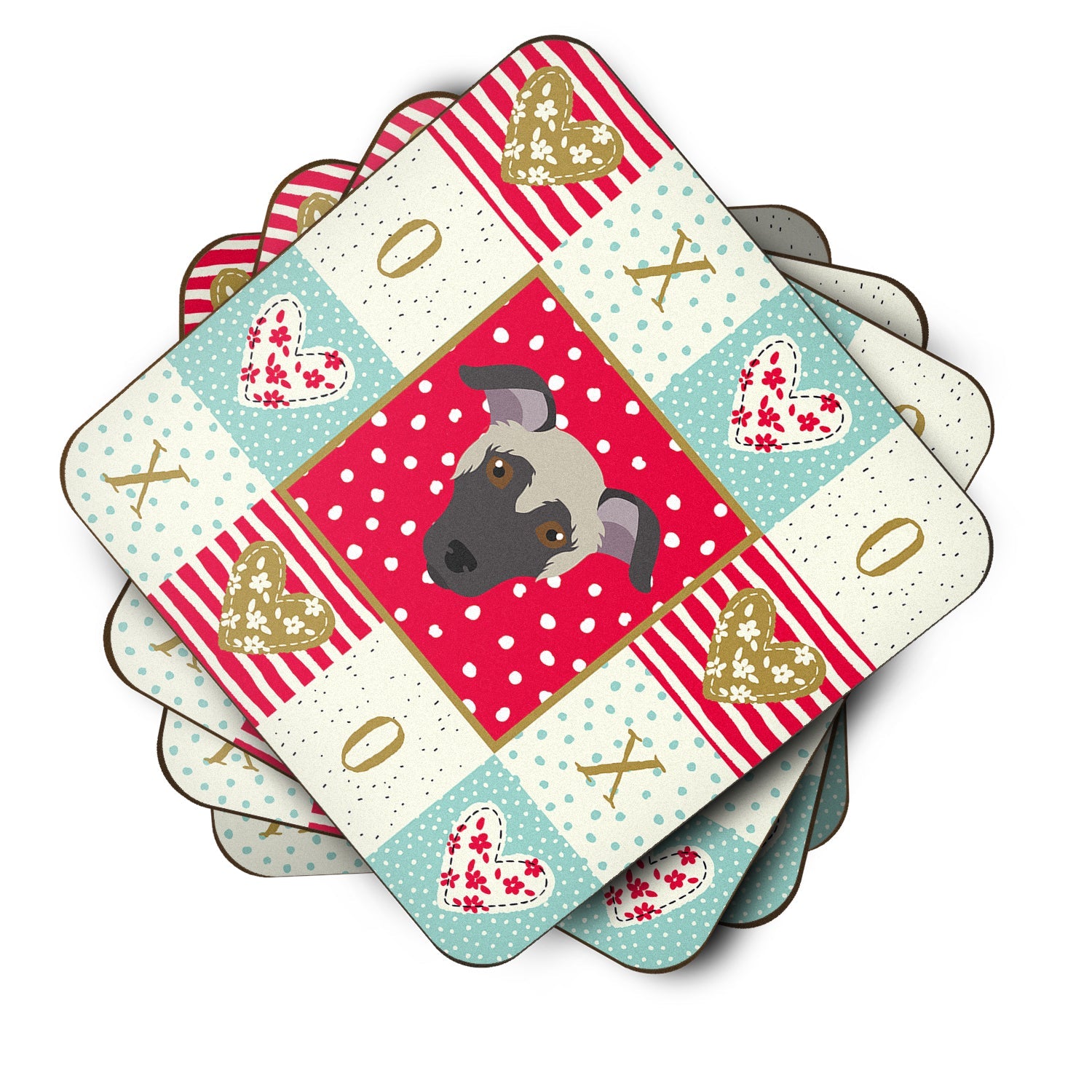 Argentine Pila Dog Love Foam Coasters Set of 4 Cup Coasters for Indoor Outdoor, Tabletop Protection, Anti Slip, Mouse pad Material