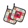 Argentine Pila Dog Love Pot Holder Set of 2 Heat Resistant Quilted Hot Pads 7.5 x 7.5 Inch, Insulated Kitchen Trivets for Cooking & Baking