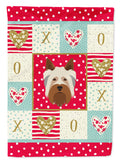 Australian Silky Terrier Love House Flag 28x40 Porch Sleeve Pole Decorative Outside Yard Banner Artwork Wall Hanging, Polyester