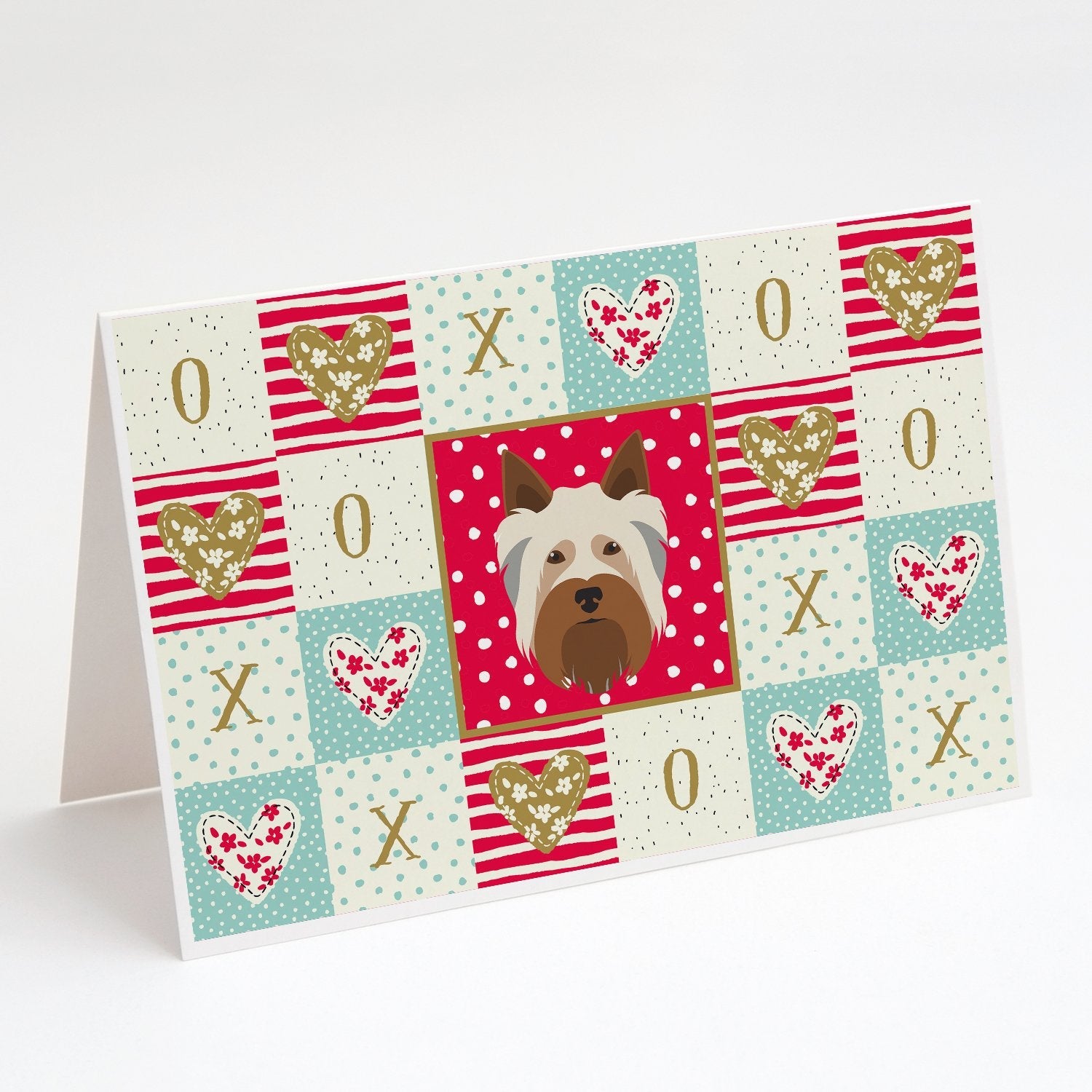 Australian Silky Terrier Love Greeting Cards Pack of 8 Blank Cards with Envelopes Whimsical A7 Size 5x7
