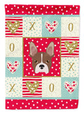 Boston Terrier Love House Flag 28x40 Porch Sleeve Pole Decorative Outside Yard Banner Artwork Wall Hanging, Polyester