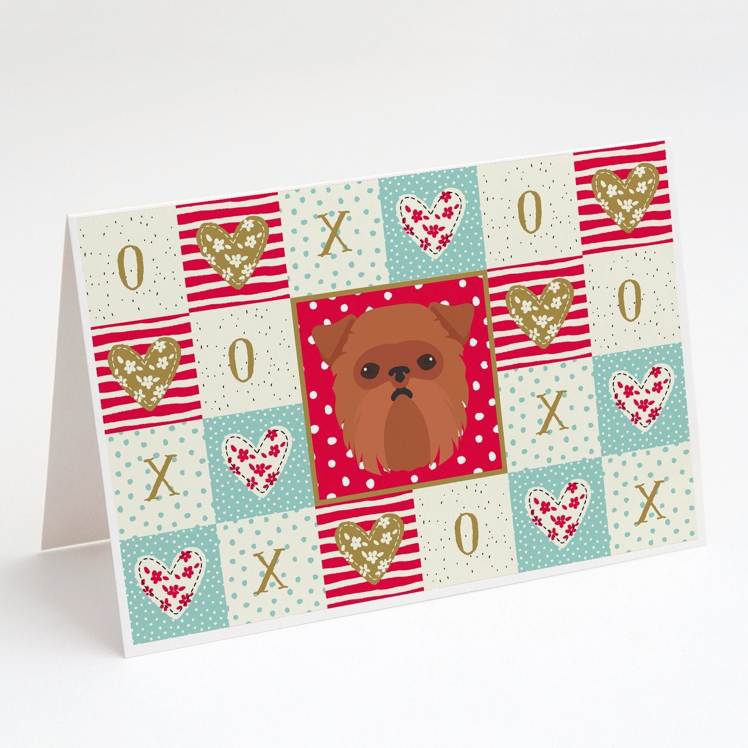 Brussels Griffon Love Greeting Cards Pack of 8 Blank Cards with Envelopes Whimsical A7 Size 5x7