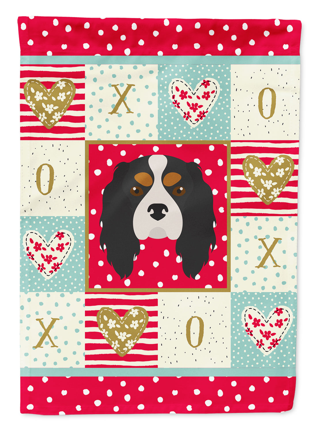 Cavalier King Charles Spaniel Love House Flag 28x40 Porch Sleeve Pole Decorative Outside Yard Banner Artwork Wall Hanging, Polyester
