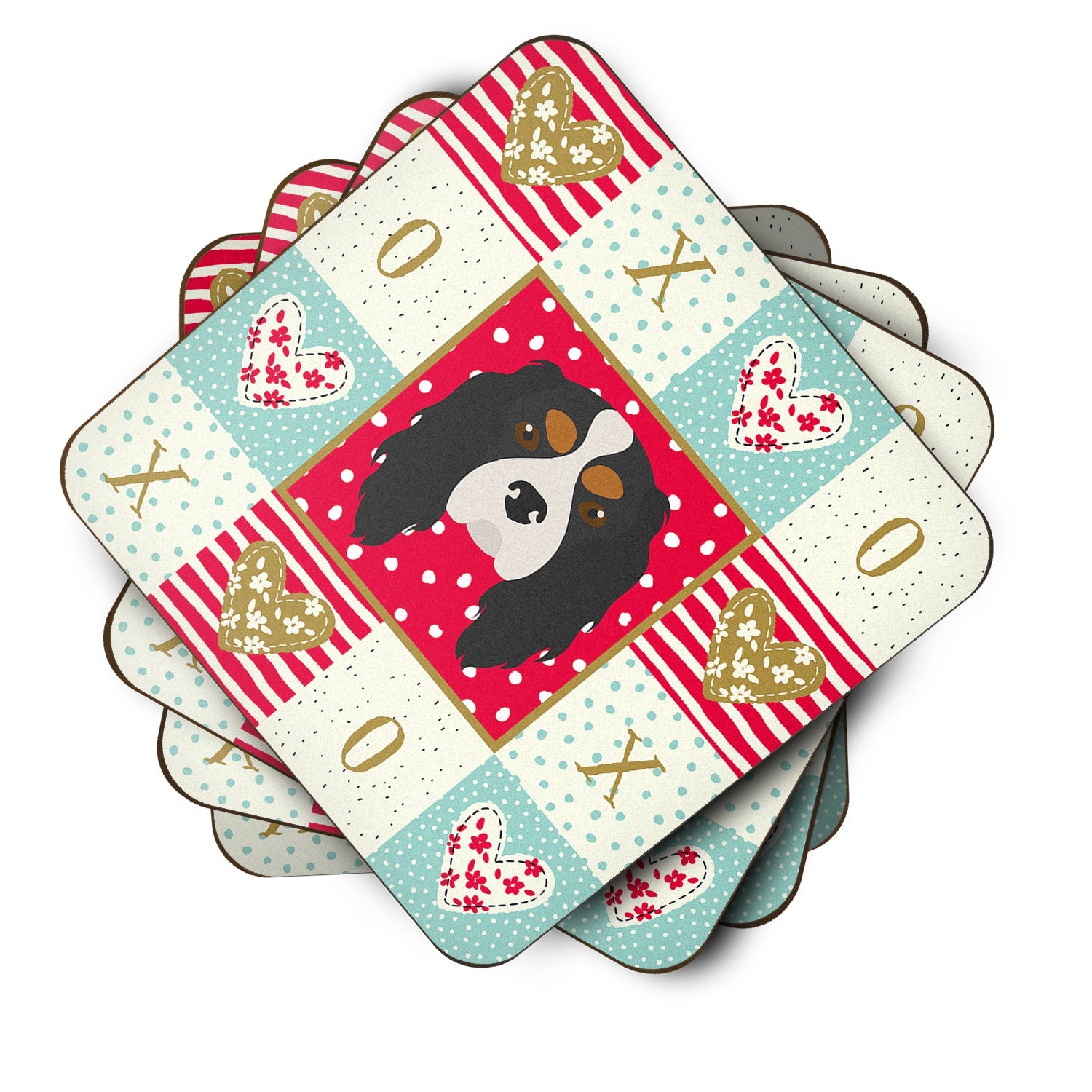 Cavalier King Charles Spaniel Love Foam Coasters Set of 4 Cup Coasters for Indoor Outdoor, Tabletop Protection, Anti Slip, Mouse pad Material