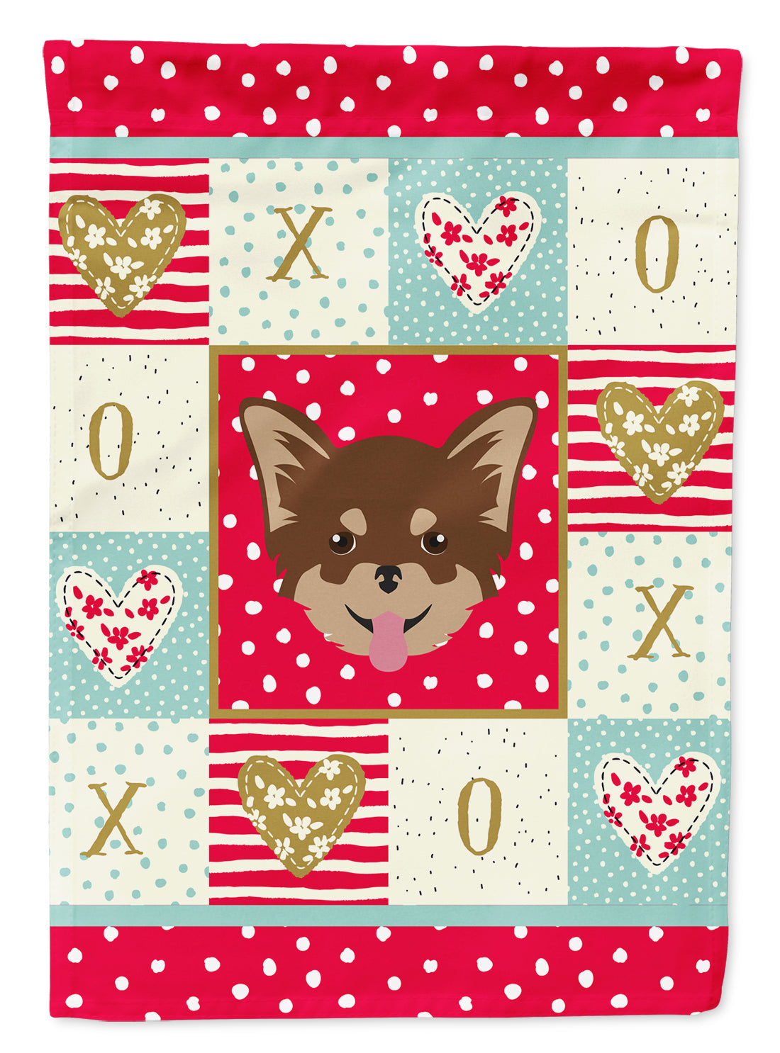 Chihuahua Love House Flag 28x40 Porch Sleeve Pole Decorative Outside Yard Banner Artwork Wall Hanging, Polyester