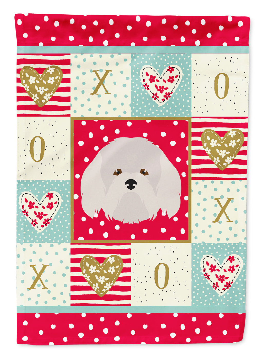 Coton de Tulear Love House Flag 28x40 Porch Sleeve Pole Decorative Outside Yard Banner Artwork Wall Hanging, Polyester