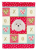 Coton de Tulear Love House Flag 28x40 Porch Sleeve Pole Decorative Outside Yard Banner Artwork Wall Hanging, Polyester