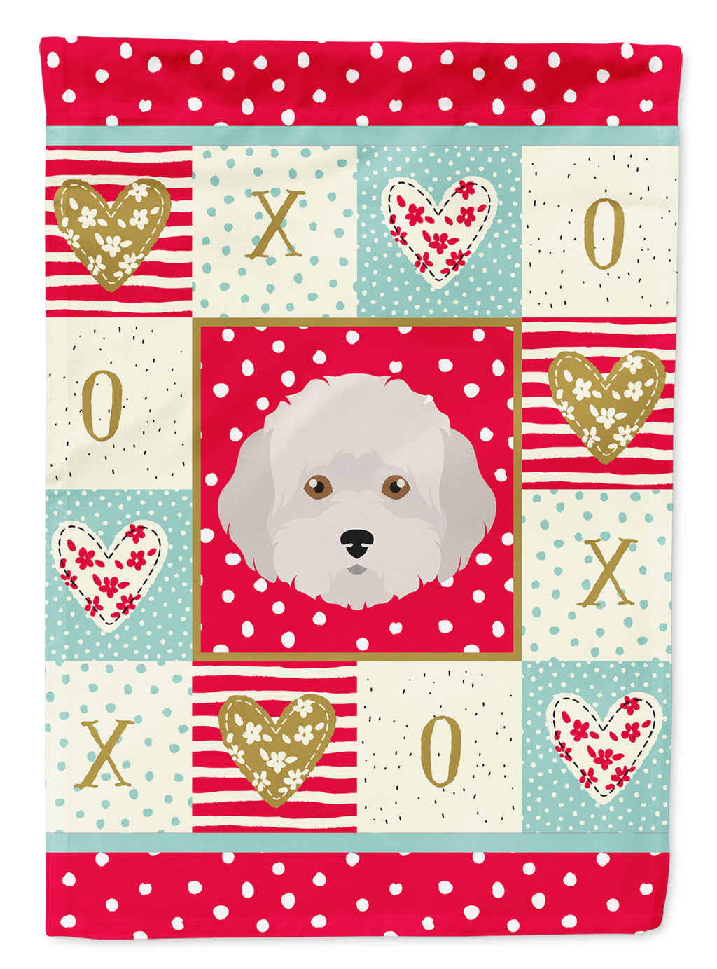 Cyprus Poodle Love House Flag 28x40 Porch Sleeve Pole Decorative Outside Yard Banner Artwork Wall Hanging, Polyester