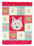 Danish Spitz Love House Flag 28x40 Porch Sleeve Pole Decorative Outside Yard Banner Artwork Wall Hanging, Polyester