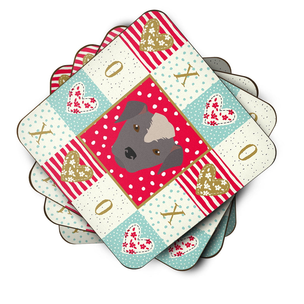 Ecuadorian Hairless Dog Love Foam Coasters Set of 4 Cup Coasters for Indoor Outdoor, Tabletop Protection, Anti Slip, Mouse pad Material