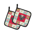 Ecuadorian Hairless Dog Love Pot Holder Set of 2 Heat Resistant Quilted Hot Pads 7.5 x 7.5 Inch, Insulated Kitchen Trivets for Cooking & Baking