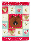 Eurasier Love House Flag 28x40 Porch Sleeve Pole Decorative Outside Yard Banner Artwork Wall Hanging, Polyester