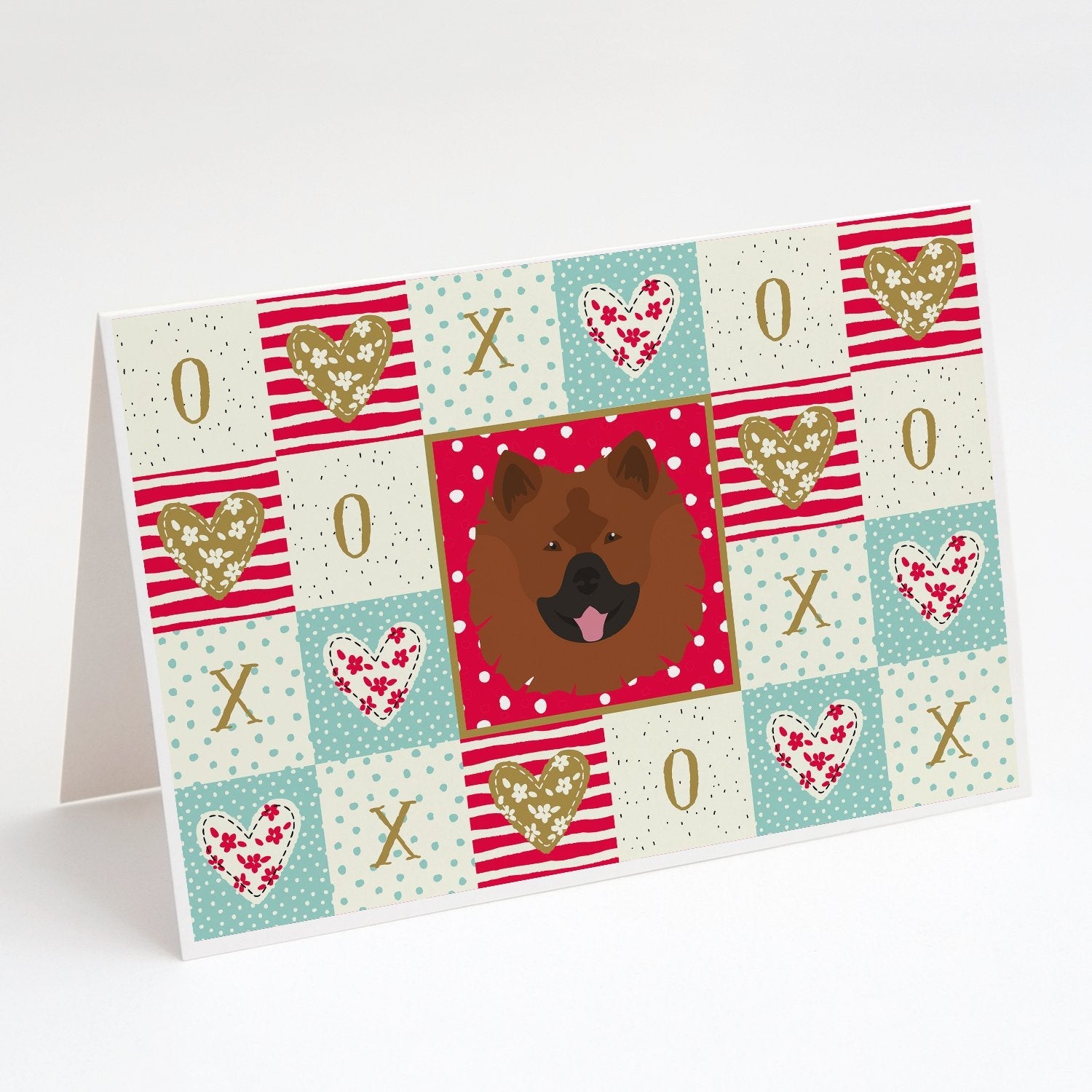 Eurasier Love Greeting Cards Pack of 8 Blank Cards with Envelopes Whimsical A7 Size 5x7