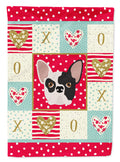 French Bulldog Love House Flag 28x40 Porch Sleeve Pole Decorative Outside Yard Banner Artwork Wall Hanging, Polyester