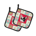 French Bulldog Love Pot Holder Set of 2 Heat Resistant Quilted Hot Pads 7.5 x 7.5 Inch, Insulated Kitchen Trivets for Cooking & Baking