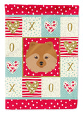 German Spitz Love House Flag 28x40 Porch Sleeve Pole Decorative Outside Yard Banner Artwork Wall Hanging, Polyester